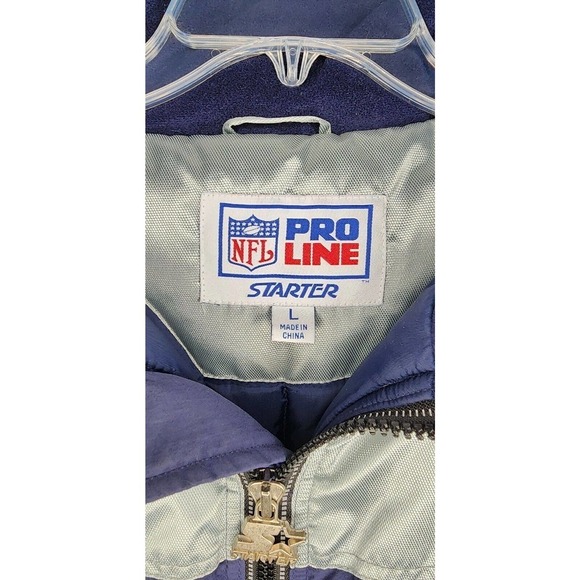 Starter Pro Line NFL Dallas Cowboys Puffer Nylon Coat 90s Shiny Men's La… - Picture 6 of 12